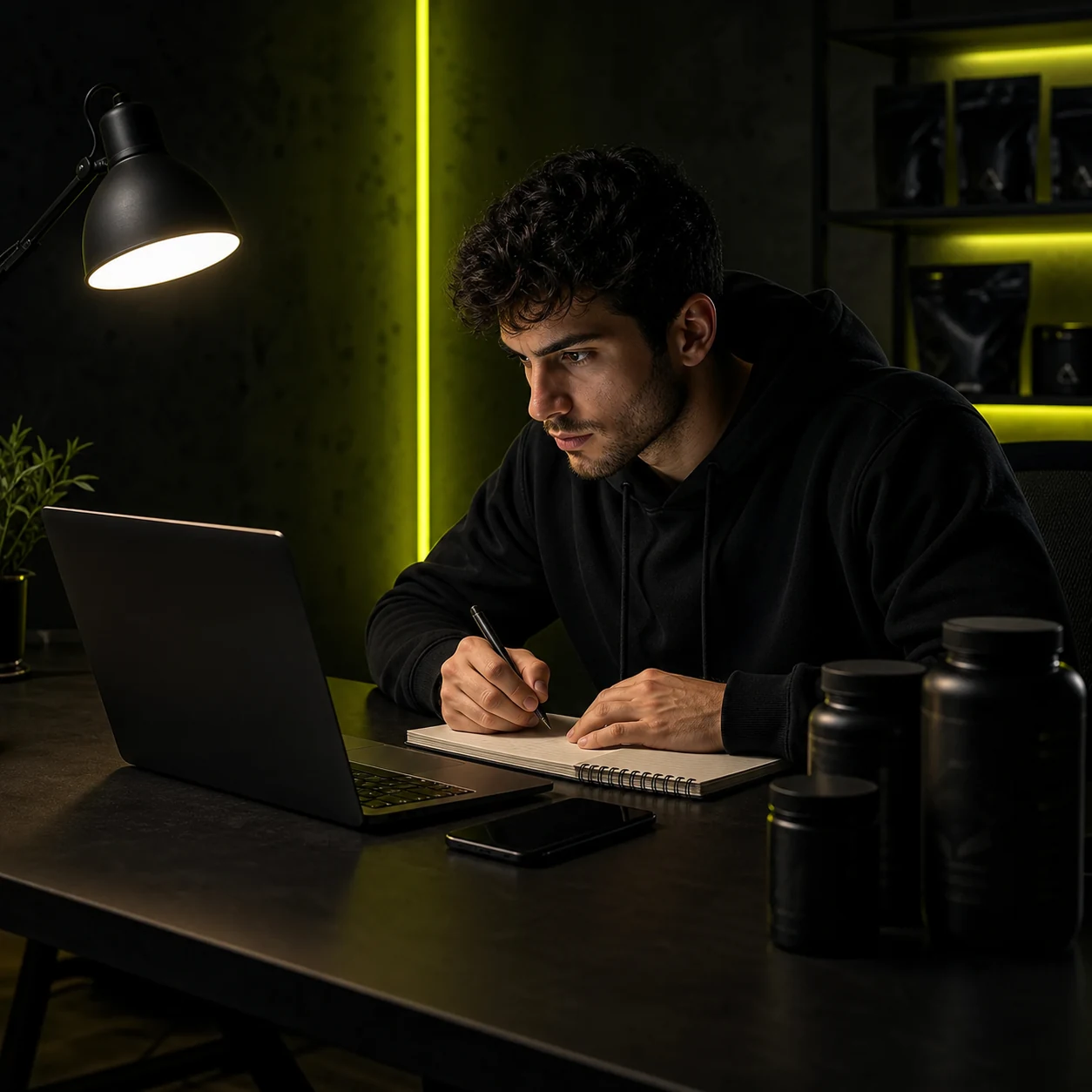 Beginner entrepreneur preparing to start selling supplements